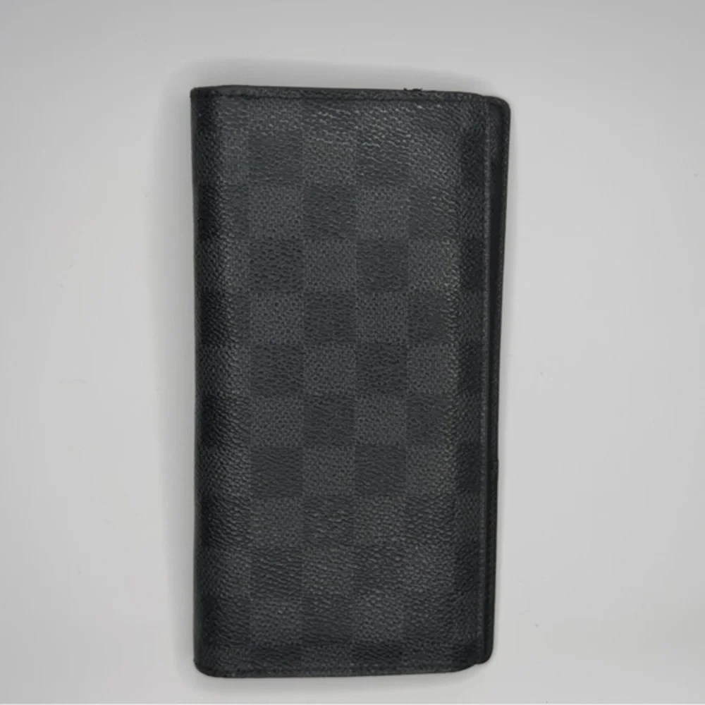 Louis Vuitton Graphite Brazza Damier Canvas Slim Long Wallet CheckBook | Unisex